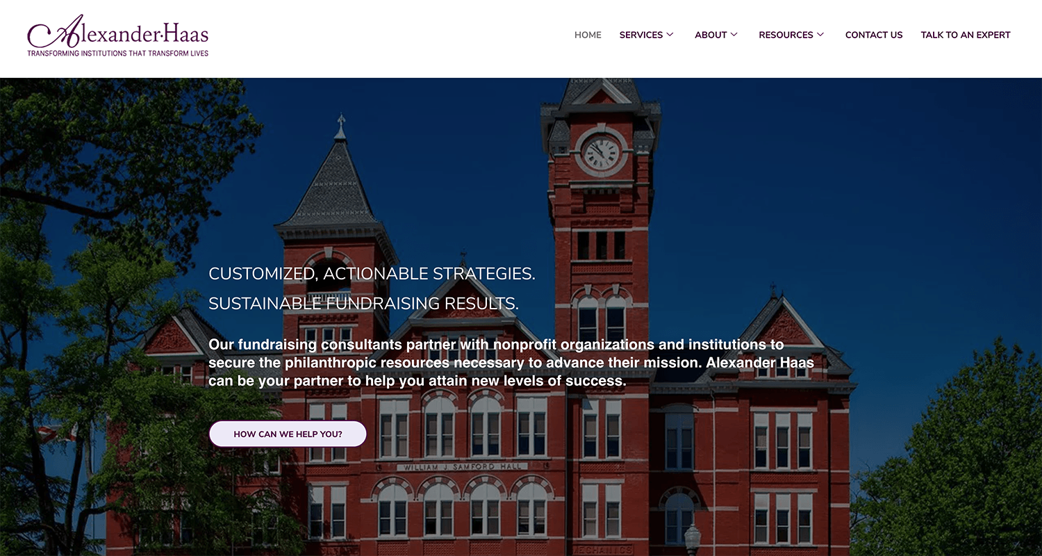 Screenshot of the Alexander Haas homepage