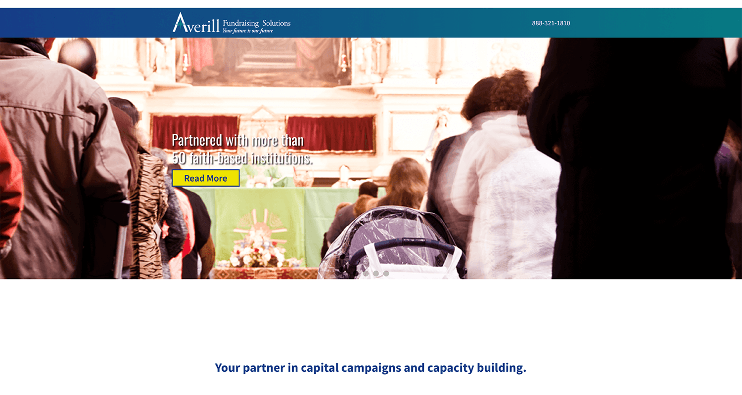 Screenshot of Averill's homepage