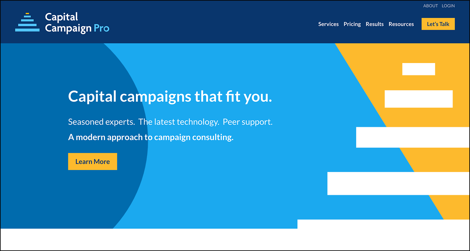 Screenshot of the Capital Campaign Pro homepage