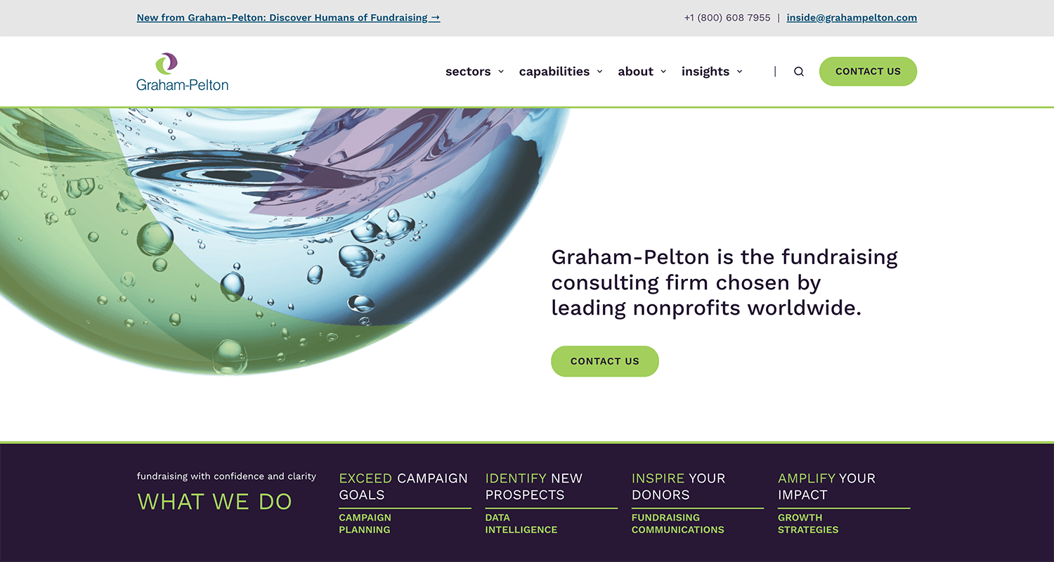 Screenshot of Graham-Pelton's homepage
