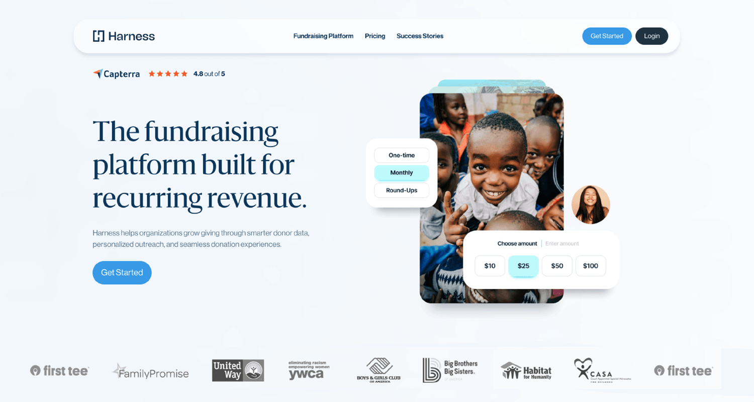 Screenshot of the Harness homepage