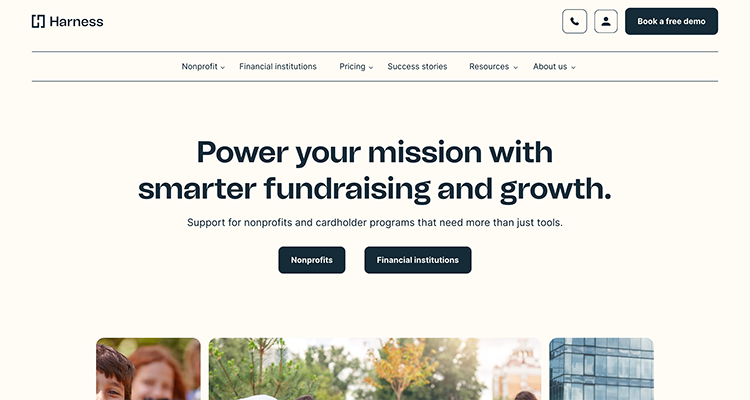 Screenshot of the Harness homepage