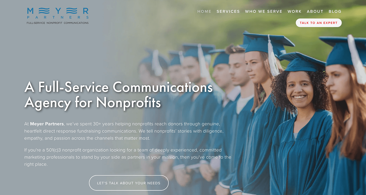 Screenshot of the Meyer Partners homepage