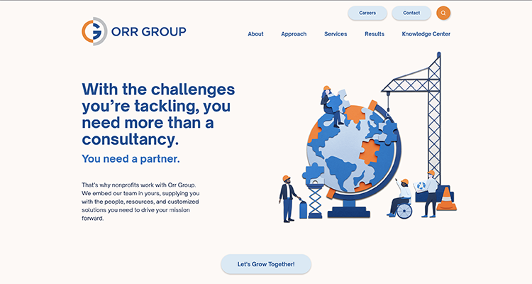 Screenshot of the Orr Group homepage