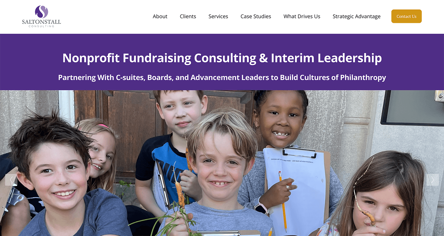 Screenshot of Saltonstall Consulting's homepage