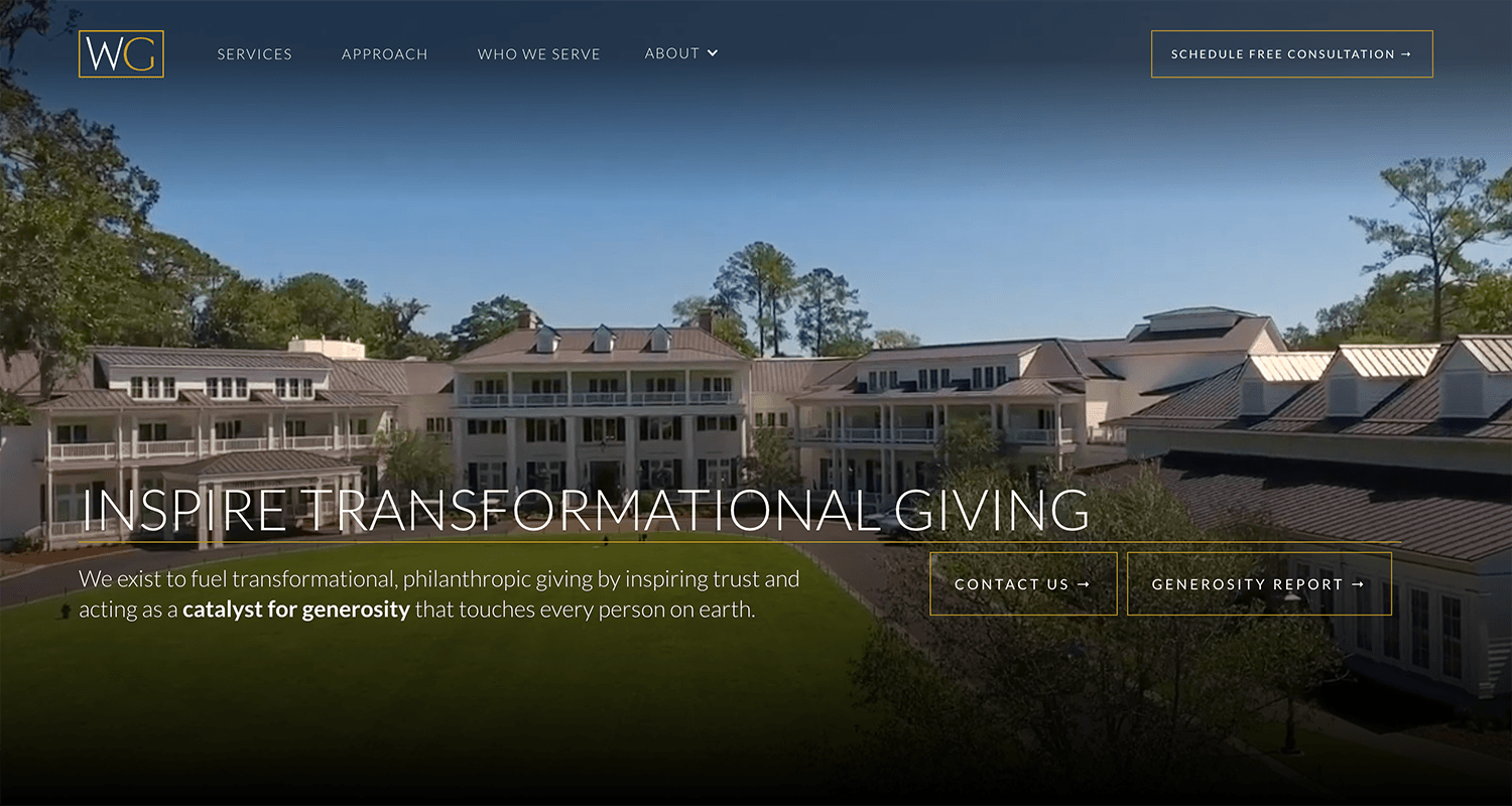 Screenshot of the Westfall Gold homepage