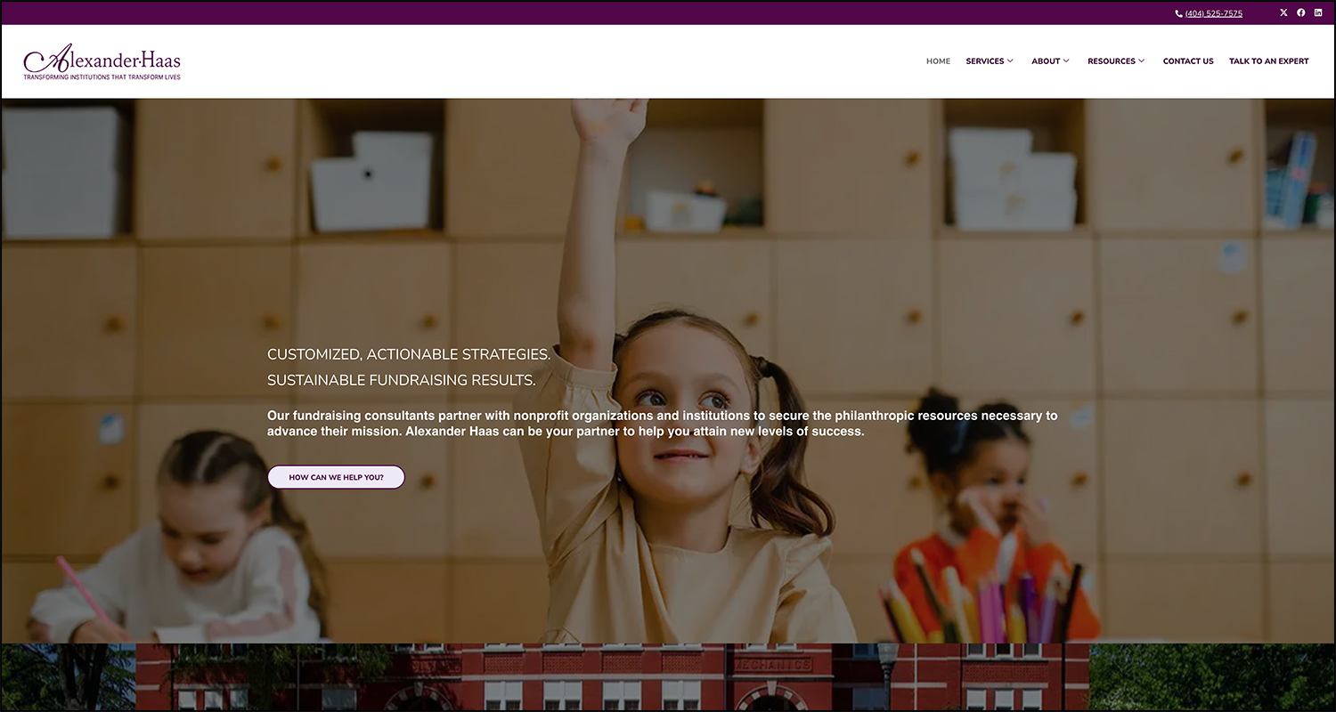 Screenshot of the Alexander Haas homepage