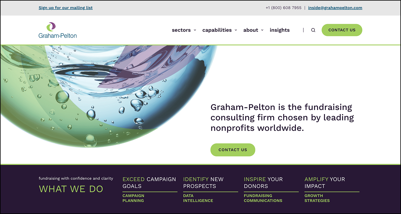 Screenshot of the Graham-Pelton homepage