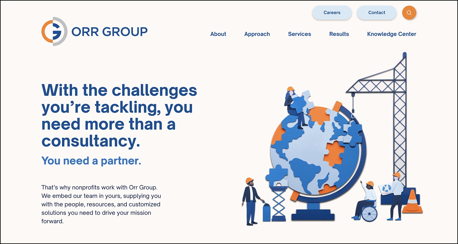 Screenshot of the Orr Group homepage