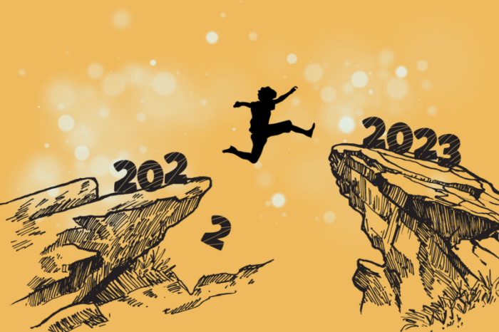 Graphic representing the jump from 2022 to 2023
