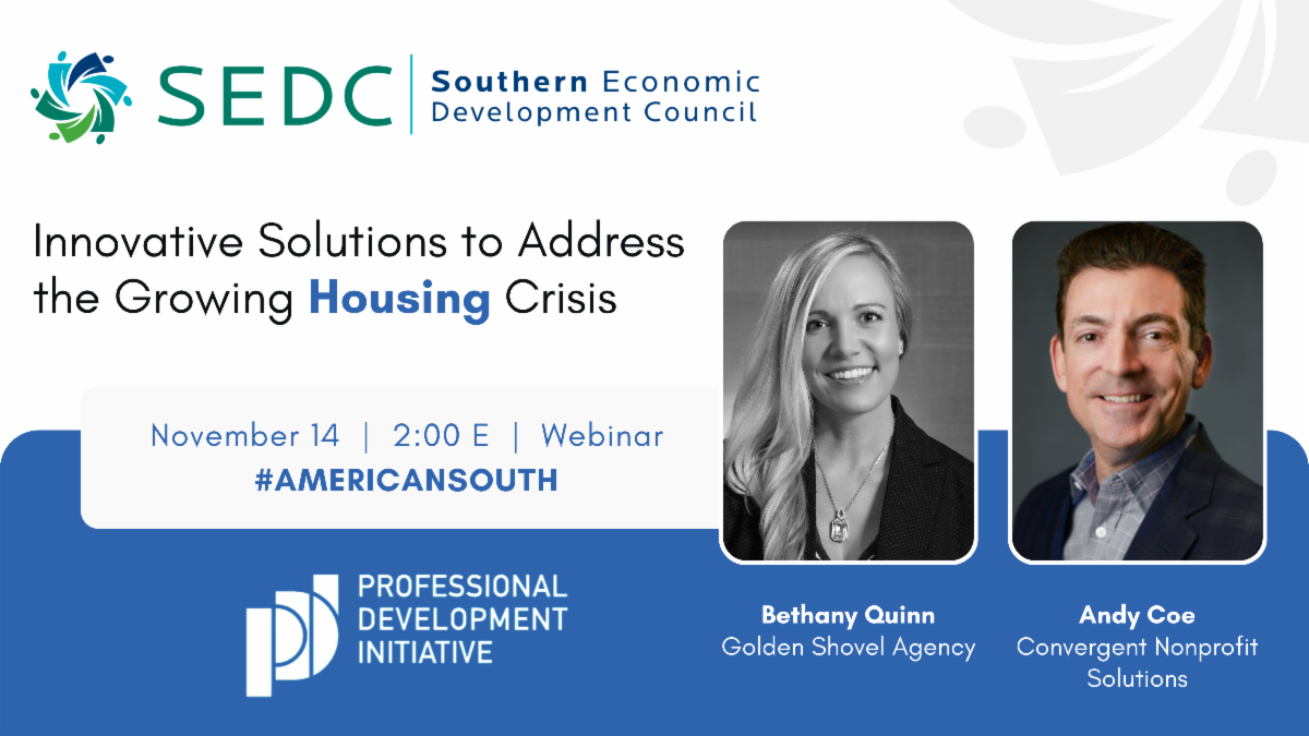 Webinar “Innovative Solutions to Address the Growing Housing Crisis” hosted by SEDC